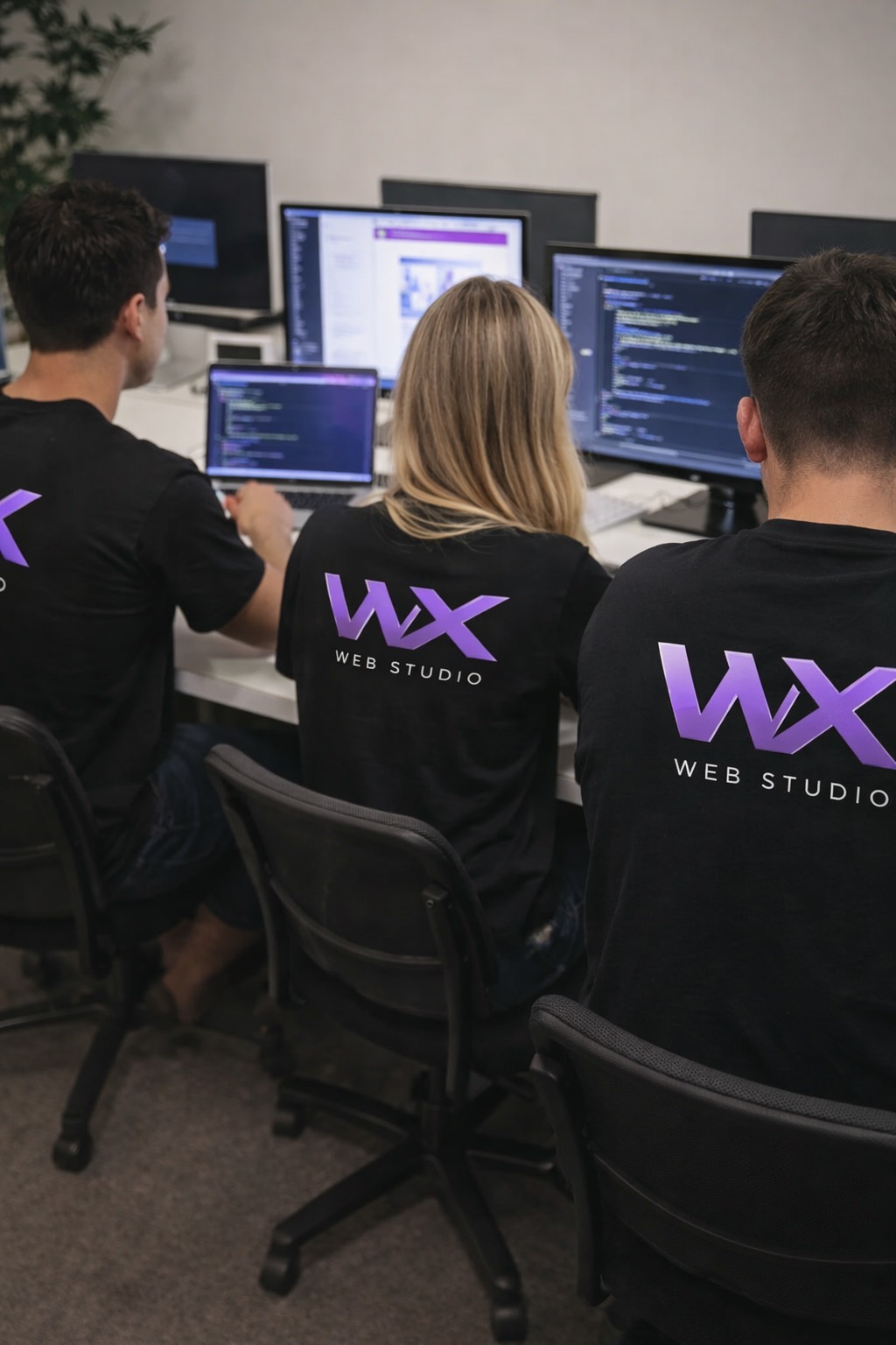WX Web Studio web developers at work in the studio